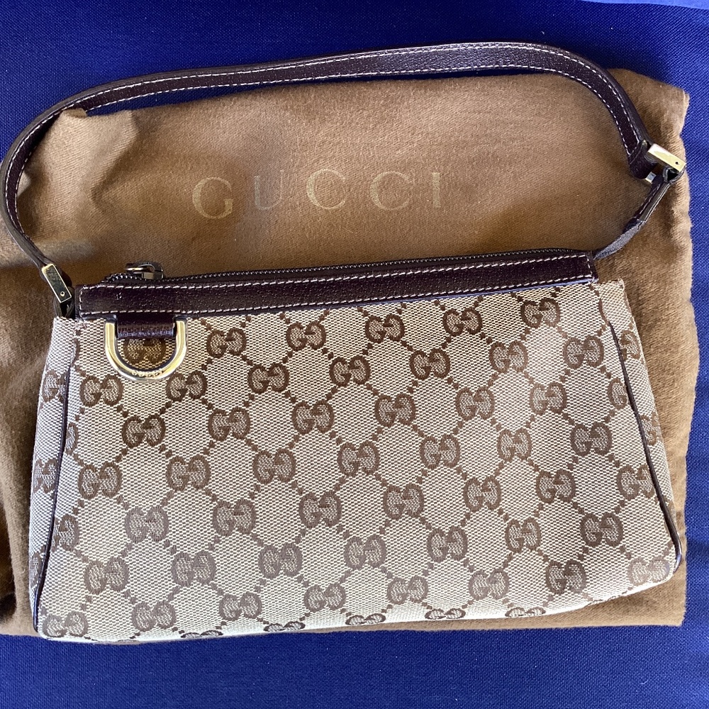 Authentic Gucci Abbey Pochette small Shoulder bag canvas vintage